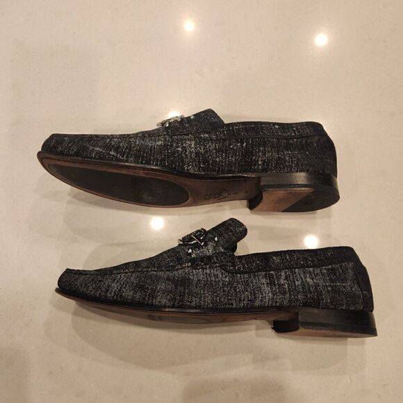 Donald Pliner Black Linen Suede loafers. Size 9 main image 4